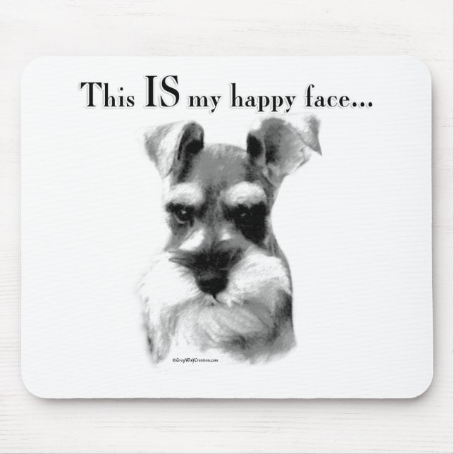 Schnauzer Happy Face Mousepad (Vorne)