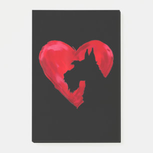 Schnauzer Heart Silhouette Valentinstag Hund Liebe Post-it Klebezettel