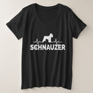Schnauzer Heartbeat - Niedlicher Hund Lover Schnau Große Größe T-Shirt