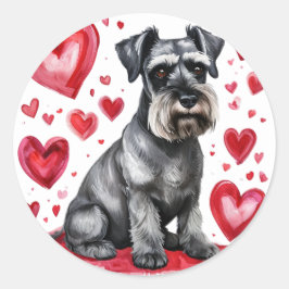 Schnauzer & Hearts Aufkleber