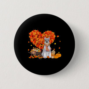 Schnauzer Herbstbaum Herbstlaub Pumpkin Hund Liebe Button