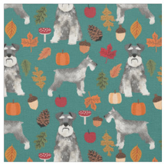 Schnauzer Herbstblätter Stoff