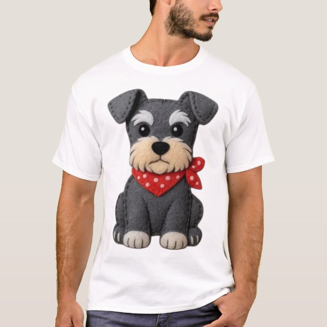 Schnauzer-Hund-Patchwork T-Shirt (Vorderseite)