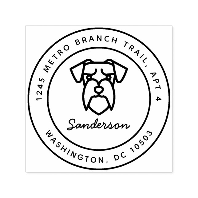 Schnauzer Hund Rücksendeadresse Briefmarke Selbstf Permastempel (Design)