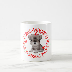 Schnauzer-Hund, schlampige Küsse Kaffeetasse