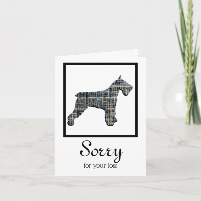 Schnauzer Hund Silhouette Haustier Sympathie Karte (Vorderseite)