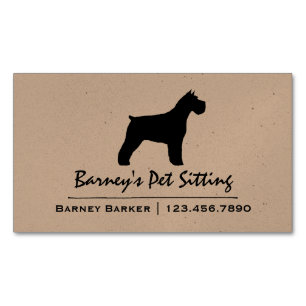 Schnauzer-Hund-Silhouette Magnetische Visitenkarte