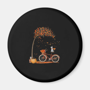 Schnauzer Hund und Pumpkins Fahrrad Herbstleaf Magnet