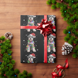 Schnauzer Hunde Baum Weihnachten Xmas Haustier Tie Geschenkpapier