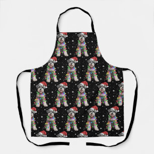 Schnauzer Hunde Baum Weihnachten Xmas Haustier Tie Schürze