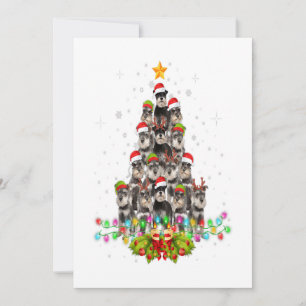 Schnauzer Hunde Baum Weihnachts Pullover Xmas Haus Feiertagskarte