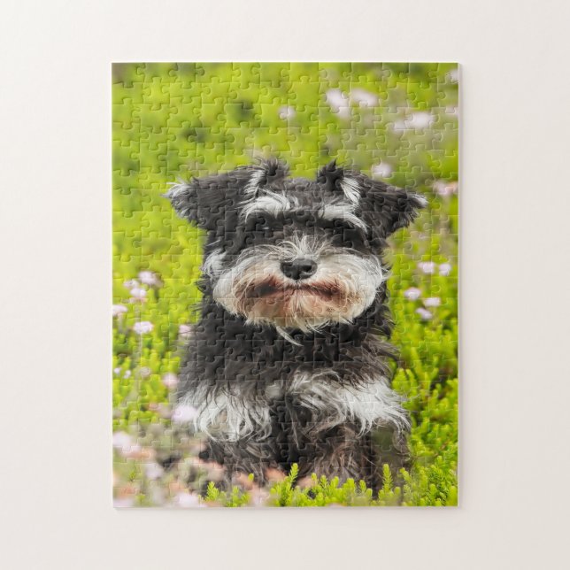 Schnauzer-Hunde-Puzzles. (Vertikal)
