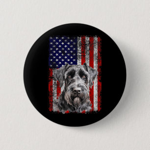 Schnauzer-Hundefreund US-Flagge 4. Juli Patriotisc Button