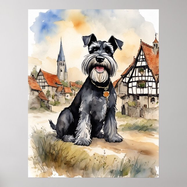 Schnauzer - Hundekunst drucken Poster (Vorne)