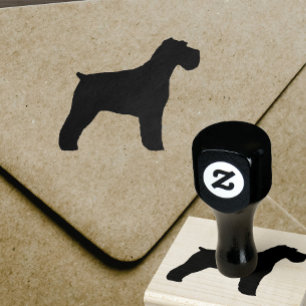 Schnauzer-HundeSilhouette (schlaffe Ohren) Gummistempel