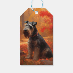Schnauzer im Herbst Leaves Fall Inspiriert Geschenkanhänger