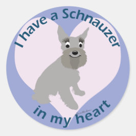 Schnauzer in meinem Herzen Runder Aufkleber