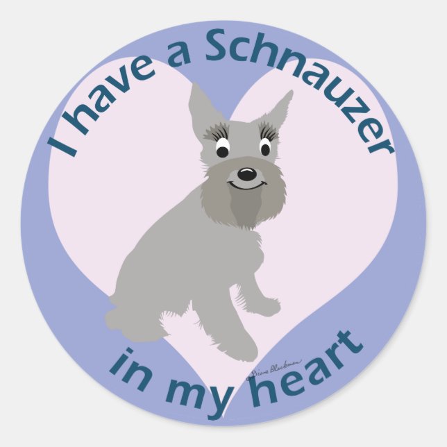 Schnauzer in meinem Herzen Runder Aufkleber (Vorderseite)