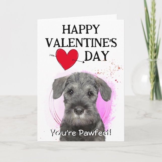Schnauzer individualisierte Valentintagskarte Feiertagskarte (Vorderseite)