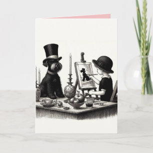 Schnauzer-Karte mit Falz Karte