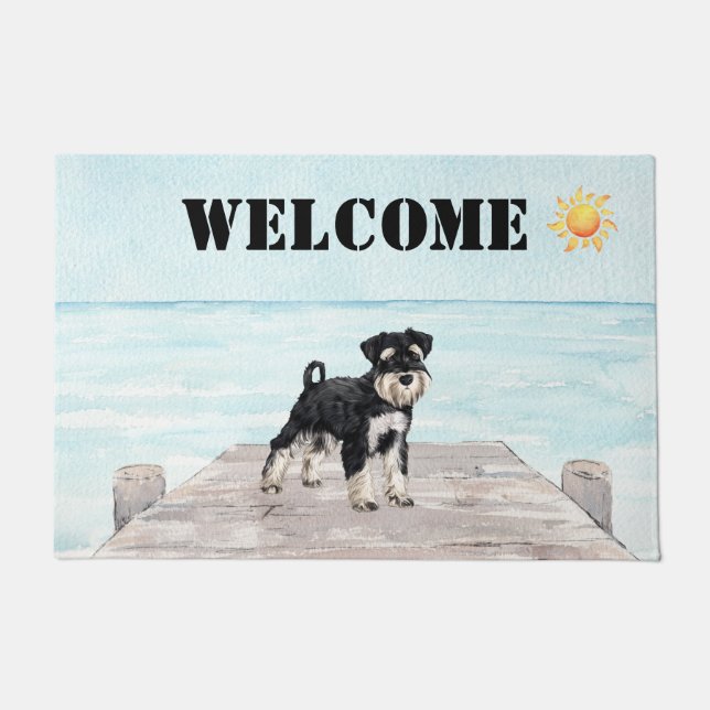 Schnauzer Lake Summer Door Mat Fußmatte (Vorderseite)