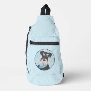 Schnauzer Malerei Miniatur Unbeschnittene Hundekun Crossbody Bag