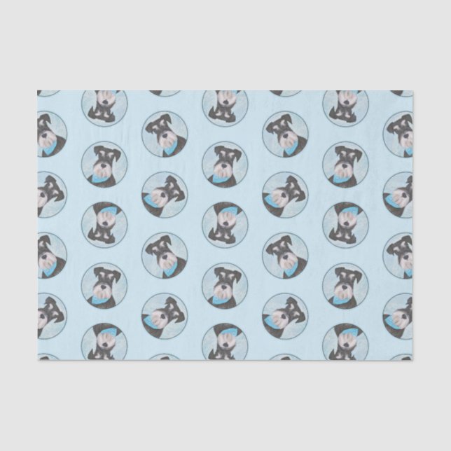 Schnauzer-Malerei Miniatur Unzugeschnittener Haust Seidenpapier (Vorderseite)