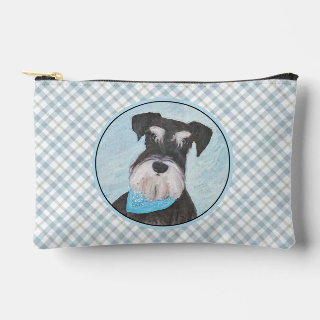 Schnauzer-Malerei Miniatur Unzugeschnittener Haust Zubehörtasche (Vorderseite)