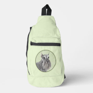 Schnauzer Malerei Riesenkulptur Hundkunst Crossbody Bag