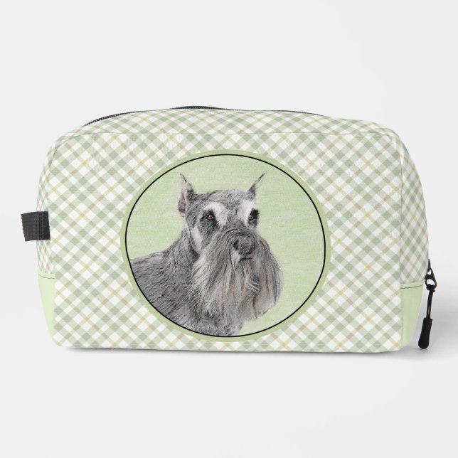 Schnauzer Malerei Riesenkulptur Hundkunst Waschbeutel (Vorderseite)