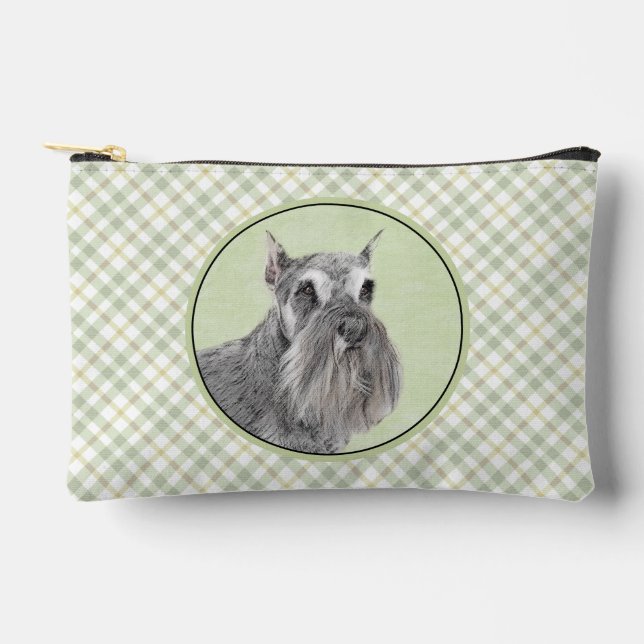 Schnauzer Malerei Riesenkulptur Hundkunst Zubehörtasche (Vorderseite)
