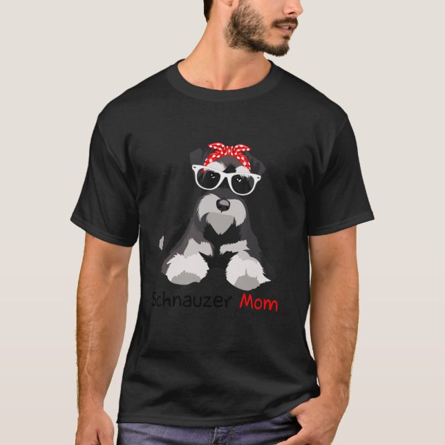 Schnauzer Mama Bandana Womens Schnauzer Dog Long S T-Shirt (Vorderseite)