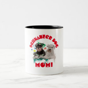 Schnauzer Mama Hund Lover Beste Hündin Mama je Zweifarbige Tasse