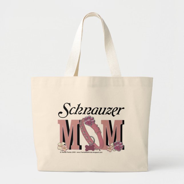 Schnauzer MAMA Jumbo Stoffbeutel (Vorne)