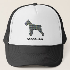 Schnauzer Mini Standard Gigant Silhouette Grid Truckerkappe