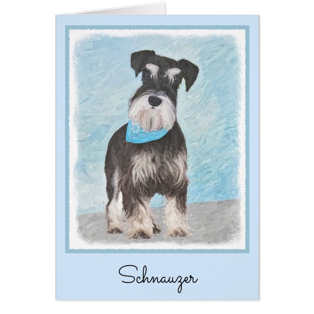 Schnauzer (Miniatur) Malerei - Niedlicher Original (Vorne)
