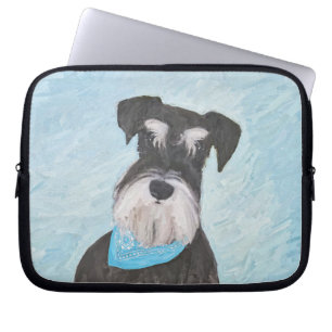 Schnauzer (Miniatur) Malerei - Niedlicher Original Laptopschutzhülle