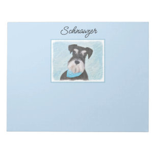Schnauzer (Miniatur) Malerei - Niedlicher Original Notizblock