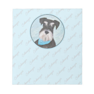 Schnauzer (Miniatur) Malerei - Niedlicher Original Notizblock