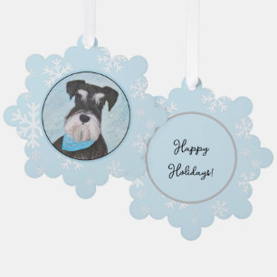 Schnauzer (Miniatur) Malerei - Niedlicher Original Ornament Karte