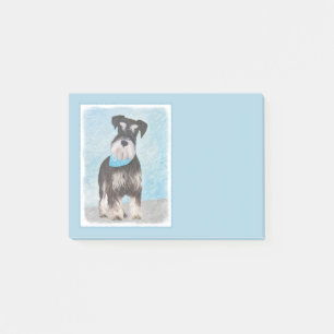 Schnauzer (Miniatur) Malerei - Niedlicher Original Post-it Klebezettel