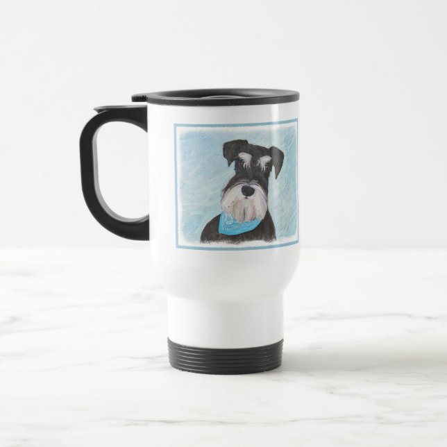 Schnauzer (Miniatur) Malerei - Niedlicher Original Reisebecher (Links)