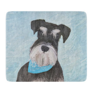 Schnauzer (Miniatur) Malerei - Niedlicher Original Schneidebrett