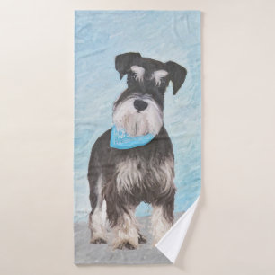 Schnauzer (Miniatur) Malerei - Niedliches Original Badhandtuch Set