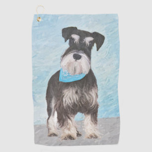 Schnauzer (Miniatur) Malerei - Niedliches Original Golfhandtuch