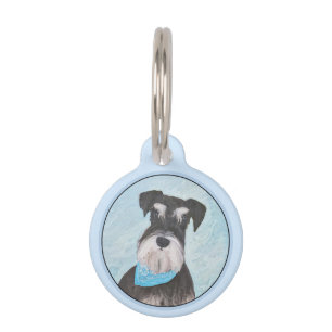 Schnauzer (Miniatur) Malerei - Niedliches Original Haustiermarke
