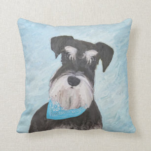 Schnauzer (Miniatur) Malerei - Niedliches Original Kissen