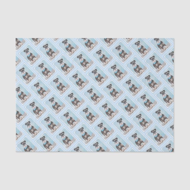 Schnauzer (Miniatur) Malerei - Niedliches Original Seidenpapier (Vorderseite)