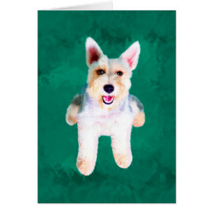 Schnauzer Miniature Dog Eau Couleur Art Peinture