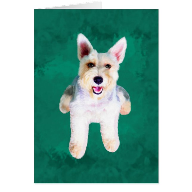 Schnauzer Miniature Dog Eau Couleur Art Peinture (Devant)